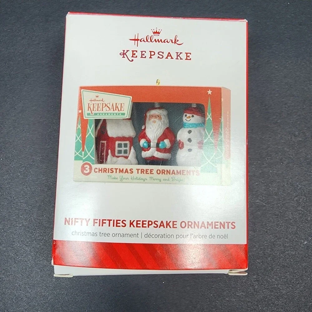 Hallmark Nifty Fifties Ornament 2014 Retro 3 Christmas Tree Ornaments NOS in Box